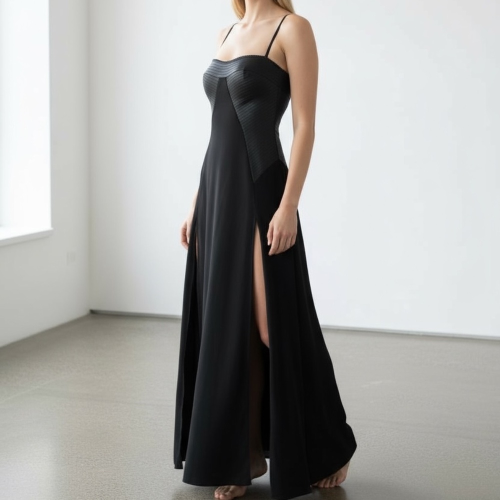 Nicole Bakti Evening Gown – Size 2 – Double-Slit Long Dress
